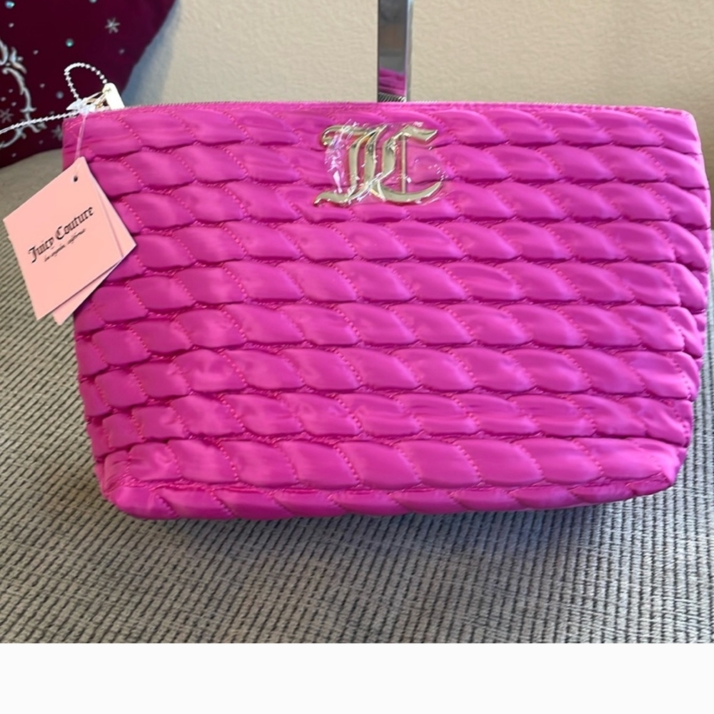 Juicy Couture Pink Quilted Cosmetic Bag